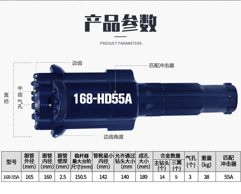 米數(shù)多潛孔鉆頭 提供高中低風壓潛孔鉆頭 潛孔沖擊器 等優(yōu)質(zhì)采掘鉆具